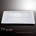 modern white rectangular rim porcelain plate